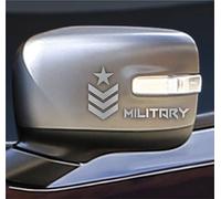 DualColorStampe Autocollants compatibles avec Jeep Renegade Wrangler Miroirs hors route Military Star Militaire US Army 4x4 Code 0194(argent)