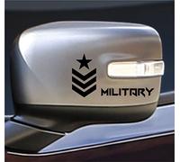 DualColorStampe Autocollants compatibles avec Jeep Renegade Wrangler Miroirs hors route Military Star Militaire US Army 4x4 Code 0194 (noir)