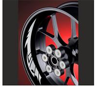 DualColorStampe Autocollants intérieurs pour jantes moto 17" compatibles avec Ducati Suzuki Kawasaki Honda Triumph jantes caoutchouc bandes code D0031 (argent)