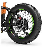 DualColorStampe Autocollants Jantes Vélo FAT Bike 20'' Roue Vélo accessoires Fat bike VTT Stickers Jantes Drapeau Français France - B0133 (Vert Fluorescent)