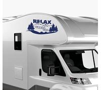 DualColorStampe Autocollants pour camping-cars compatibles avec Adria Arca Bürstner Carthago Chausson Elnagh Mclouis Caravan Motorhome caravanes RELAX COD.0324 (Bleu 49)