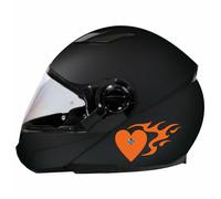 DualColorStampe Autocollants pour casque moto scooter Helmet universel Stripes Bandes Design sportif autocollants coeurs pvc prismatique COD.C0070 (Orange 35)
