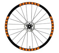 DualColorStampe Autocollants pour jantes de vélo 26" - 27,5" - 28-29" Pouces Roue de vélo VTT Stickers Jantes VTT B0004 (28-29'' Pouces, Orange 35)