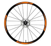 DualColorStampe Autocollants pour jantes de vélo 26" - 27,5" - 28-29" Pouces Roue de vélo VTT Stickers Jantes VTT B0006 (26" Pouces, Orange 35)