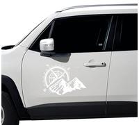 DualColorStampe Autocollants roses des vents compatibles avec Jeep Renegade Wrangler Pack de stickers Boussole Mondo Trail off Road Sport 4x4 hors route pour voiture Code 0377 (blanc brillant)