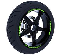 DualColorStampe Autocollants Set complet de jantes bandes pour moto pour 2 roues de 17" bandes Design Racing DOLOMITI D0119 (vert fluo)