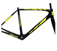 DualColorStampe Lot de 12 autocollants pour cadre de vélo - Protection universelle - Code B0168 (jaune fluorescent)
