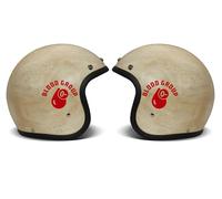 DualColorStampe Lot de 6 autocollants de groupe sanguin pour casque de moto 0+ 0 A- A+ A- AB+ AB- B- B+ scooter Helmet auto vélo VTT autocollants rouge sang code C0084 (groupe sanguin 0-)