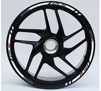 DualColorStampe Pack Adhésifs Set complet de cercles pour moto pour 2 roues de 17" strips Design sportif COD.D0062 (blanc)