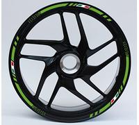 DualColorStampe Pack Adhésifs Set complet de cercles pour moto pour 2 roues de 17" " strips Design sportif COD.D0062(Lime)