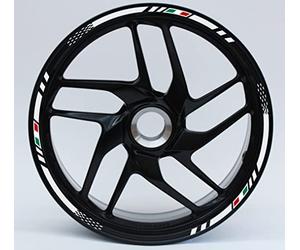 DualColorStampe Pack Adhésifs Set complet de cercles pour moto pour 2 roues de 17" strips Design sportif COD.D0062 (blanc)