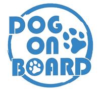 DualColorStampe Sticker dog on board Stickers en forme de patte de chien empreinte chien à bord décalque couleur au choix 0008 (BLEU 53)