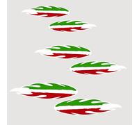 DualColorStampe Stickers Drapeau italien Italie Tuning Sport Racing 6 unités | Autocollant drapeau Espagne pour voiture moto scooter quad casques | Résistant à la pluie et au soleil