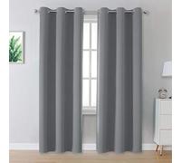 DUALIFE Lot de 2 rideaux à œillets sur la partie supérieure, unis, pour placard, porte, chambre à coucher, réduction du bruit, 203 x 86 cm (L x l), gris