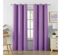 DUALIFE Lot de 2 Rideaux isolants Thermiques à œillets sur la Partie supérieure, pour fenêtre de Salon, Chambre à Coucher, 213 x 107 cm (L x l), Violet