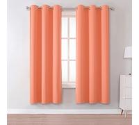 DUALIFE Lot de 2 Rideaux isolants Thermiques occultants et obscurcissants à œillets pour Chambre de Fille, 160 x 106 cm (L x l), Corail