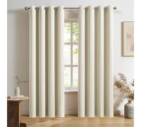 DUALIFE Lot de 2 rideaux isolants thermiques occultants et obscurcissants à œillets sur la partie supérieure pour chambre à coucher et salon, 228 x 132 cm (L x l), beige crème