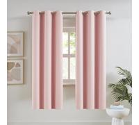 DUALIFE Lot de 2 rideaux isolants thermiques occultants et obscurcissants à œillets sur la partie supérieure, pour chambre de bébé, 160 x 106 cm, rose layette