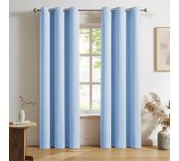 DUALIFE Lot de 2 rideaux isolants thermiques occultants, obscurcissants et éco-énergétiques à œillets, pour chambre à coucher, 213 x 106 cm (L x l), bleu céruléen