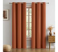DUALIFE Lot de 2 Rideaux occultants à Isolation Thermique avec œillets pour Chambre à Coucher et Chambre à Coucher - 106,7 x 213,4 cm - Orange brûlé - Ocre