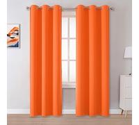 DUALIFE Rideaux isolants thermiques obscurcissants à œillets sur la partie supérieure, en tissu à triple tissage, décoration pour Halloween, couleur d’automne, pour chambre et salon, 86 x 213 cm