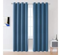 DUALIFE Rideaux occultants à triple tissage pour salon, chambre à coucher - Isolation thermique avec œillets - 132 x 243 cm