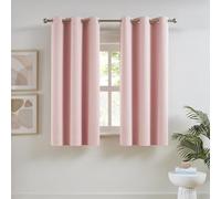 DUALIFE Rideaux occultants et obscurcissants à œillets sur la partie supérieure, unis, pour chambre de fille, chambre de bébé, chambre à coucher, 137 x 96 cm (L x l), rose layette