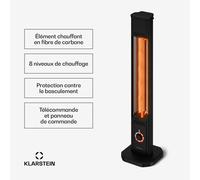 DualisHeat radiateur infrarouge sur pied | 2000 W | 15 m² | Flexible | 105 cm x 25 cm