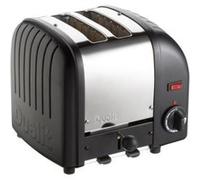 Dualit Grille Pain 2 Fentes Classic Vario - Toaster Grille Pain Inox Fabriqué au Royaume-Uni - Éléments ProHeat® Exclusifs - Fentes Individuelles, Décongélation, Minuterie Mécanique - Noir