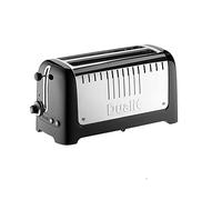 Dualit -Grille Pain, 2 Large Fente, Extra Longues, Noir Brillant/Inox