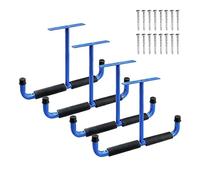 Dualoai 4 Pièces Crochet de Suspension Plafond Support de Rangement Garage Suspendu Porte-vélos Métal Porte-cannes à Pêche Structure Solide En Fer Convient Au, Bleu