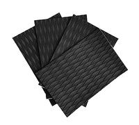 Dualoai 4 Pièces Pad de Traction sur Planche de Surf Tapis Antidérapant en Mousse EVA Découpable Convient pour Paddleboard Skimboard Sports Nautiques Bateau, Noir