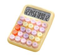 Dualoai Accessoires pour calculatrice de bureau : affichage facile, touches mécaniques standard, calculatrice de poche pour la comptabilité et la finance, Jaune