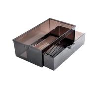 Dualoai Boîte de Débit d'eau Goutte à Goutte, Filtre Externe D'aquarium, Système de Filtration de Débit d'eau à Monter Soi-même, Conception de Tiroir, Brun