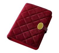 Dualoai Bracelet Rangement Trousse Zippée Organisateur Bijoux Livre Pochette Portable Compartiments Amovibles Doux Velours et Métal Fenêtre Transparente Adapt, Rose Rouge