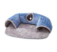 Dualoai Cat Joue Tunnel et Lit pour Chatons et Petits Animaux, Blue M