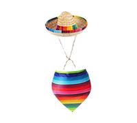 Dualoai Chapeau pour Animaux de Compagnie, Bavoir Triangulaire, Bandana pour Animaux de Compagnie, Accessoire de Photographie Amusant, Paille pour Costume