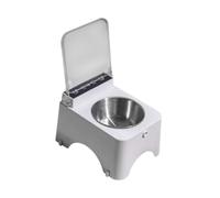 Dualoai de Nourriture pour Chats avec Une Fonction Ouverte Automatique pour Le Support du Cou, Bol en Acier Inoxydable