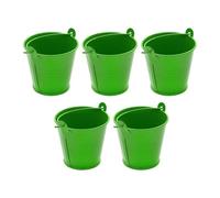 Dualoai Ensemble de 5 Seaux en Métal pour Décoration, Rangement et Artisanat, Vert