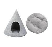 Dualoai Feutre Chat Tipi Grotte Maison Animaux Tente Lit Pliable Maison pour Animaux de Compagnie pour Petits Animaux Voyage