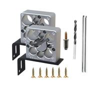 Dualoai Gabarit de Chevillage Outil Auxiliaire Système de Chevillage Fraiseuse Tiges En Aluminium Robuste avec Plaquettes Réglables pour Amateurs de Bois et, 2 Pièces avec Foret