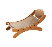Dualoai Griffoir pour Chat avec Boule à Gratter, Mini Chaise de Plage Robuste pour Chat, Papier Ondulé