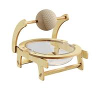 Dualoai Hamac en Bois pour Chat - Capsule Spatiale - Centre d'activités Universel Transparent - Lit pour Chat - Vaisseau Spatial - pour Chatons et Chatons