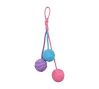 Dualoai Jouet pour Chat Balle Griffoir en Corde Jouet Interactif à Suspendre pour Développer L'Agilité des Animaux Approprié pour Le Divertissement Quotidien, Rose Bleu Violet