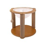 Dualoai Lit pour Chat en Capsule de Bois, griffoir pour Chat, nid Universel pour Chaton, lit pour Chaton, Toutes Tailles de Chats, Les Trois piliers