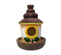 Dualoai Maison D'oiseau avec Mangeoire Suspendu Cabane Bluebirds Parrot Finches Nidbird