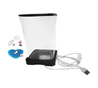 Dualoai Mini Bol pour Aquarium Betta, Terrarium pour Reptiles, réservoir pour la Maison, Noir