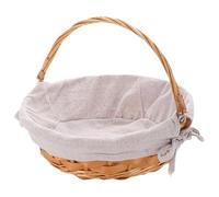 Dualoai Panier de Pique-Nique en Osier avec Doublure Lavable, Rustique, Idéal pour Les Fruits, Le et Les Fêtes à La Plage Ou Au Parc, Kaki Clair