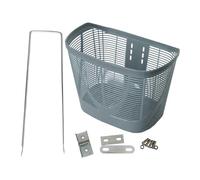 Dualoai Panier de Vélo Avant Polyvalent pour Vélo Pliant Vélo de Montagne Vélo d'enfant et Vélo de Ville Structure Robuste en Métal et PP Grande Capacité de R, Gris