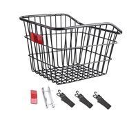 Dualoai Panier Vélo Arrière Support Renforcé pour Vélo Porte-Bagages Métal Cadre Pliable Grande Capacité Fonction Rangement Adapté Aux Enfants Cyclisme Loisir, Noir sans Couvercle